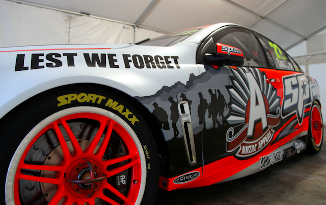 The Holden Racing Team is again running a full ANZAC tribute livery