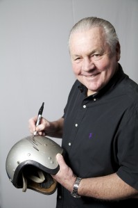 Alan Jones with the vintage AGV helmet