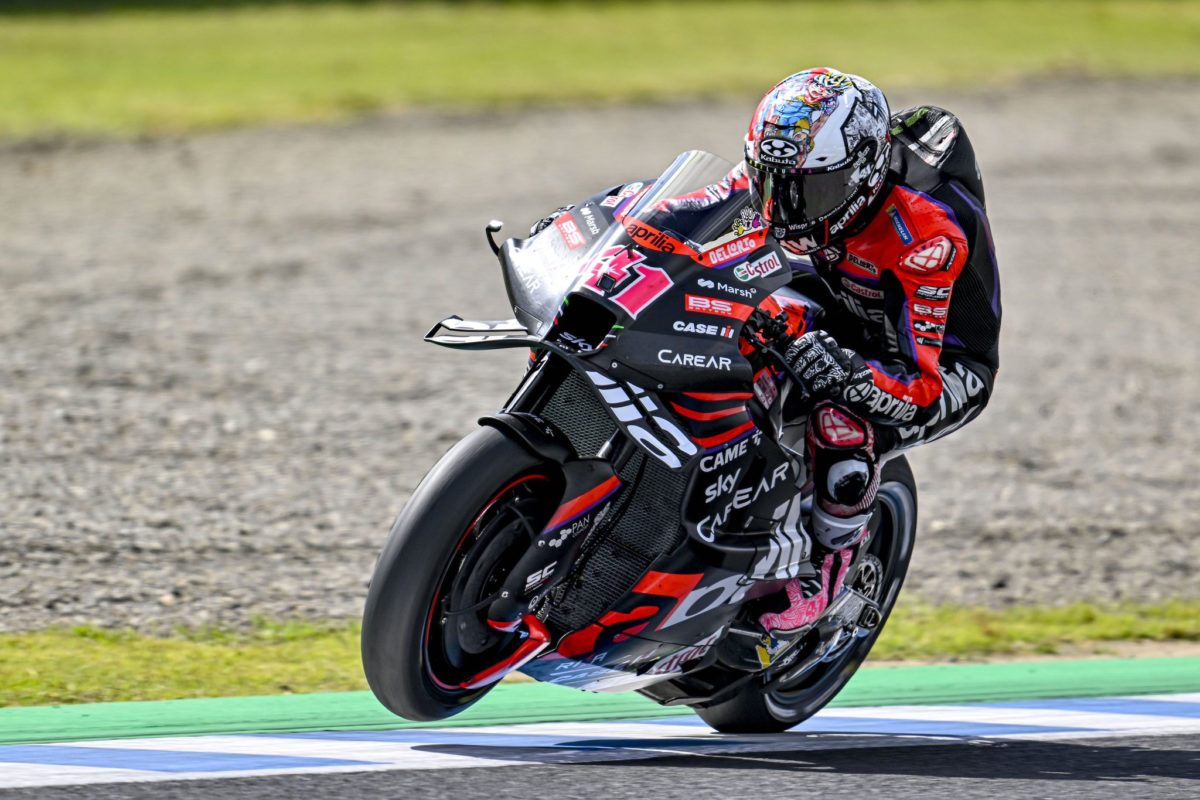 Aleix Espargaro set a new MotoGP lap record at the Mandalika circuit in Indonesia. Image: Aprilia Racing