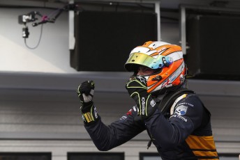 Alex Lynn lands his maiden GP2 Series feature race. 