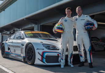 Factory BMW driver Alexander Sims (left) ended his knowledge to BMW Team SRM at Phillip Island