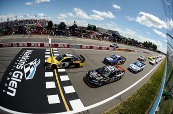 Marcos Ambrose dominated the race before his crash six laps from the end