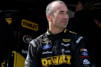 Marcos Ambrose will start off the front row in Martinsville