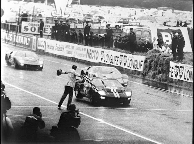 The #2 Ford GT40 switched from Firestone to Goodyear tyres during the race 