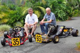 Angelo Parrilla and Harm Schuurman with two historically significant karts