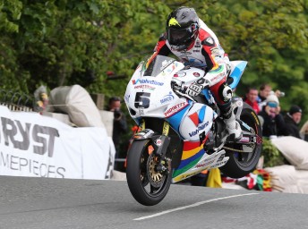 Bruce Anstey was on the fly in the TT opener