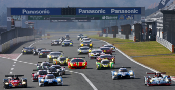 The Asian Le Mans Series field head to Turn 1 at Fuji International Speedway 