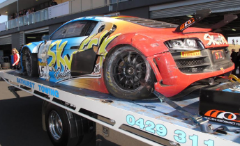 The #5 Audi R8 after its accident