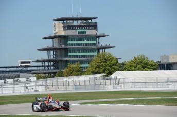 Aussie Ryan Briscoe testing at the Indy road course