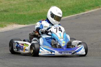 Trent Grubel in action behind the wheel of his Kosmic Kart. Pic: photowagon.com.au
