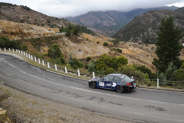 The M2 on the iconic Queenstown switchback stage during the Targa Touring component of the rally 