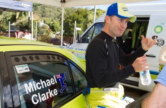 MIchael Clarke enjoyed his first ever stint in a rally car 