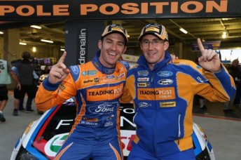 McIntyre celebrated a Bathurst pole position with Will Davison last year before what would prove a difficult Sunday