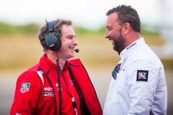 Darren Cox (right) with designer and Nissan LMP1 team principal Ben Bowlby