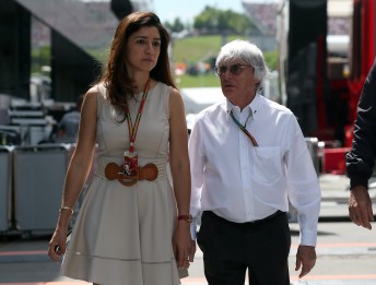 Bernie Ecclestone pictured with his third wide Fabiana Flosi in 2014