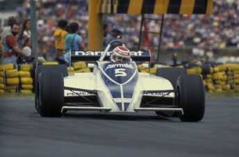 Nelson Piquet in his Brabham-Ford on his way to his first world title in 1981
