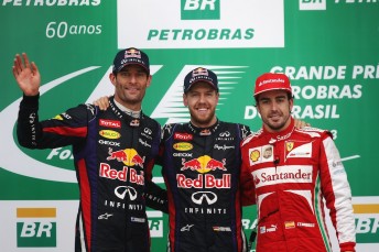 Sebastian Vettel wins in Brazil with Mark Webber second in his F1 farewell race as Fernando Alonso claims third