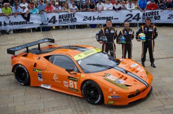 The 8Star driver line-up and car in the centre of Le Mans