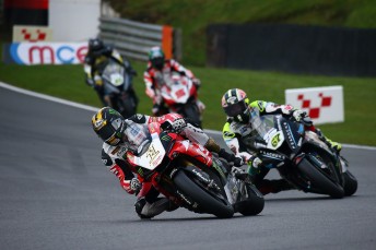 Josh Brookes leads title rival Shane Byrne 