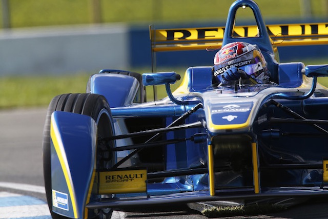 Sebastien Buemi clocked the fastest time in the third day of FIA Formula E testing at Donington Park