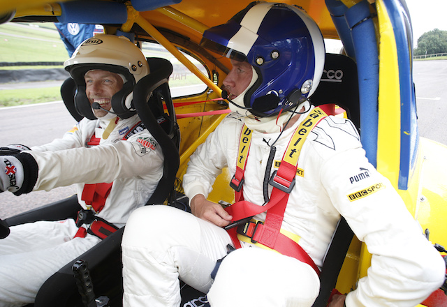 Jenson Button and David Coulthard at Lydden Hill 