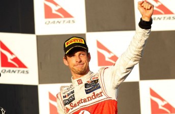 Jenson Button on the podium