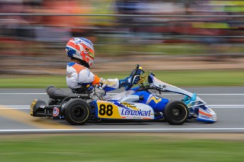 Western Australian Luke Gabin on his way to victory in Pro Light (KF) (Pic: AF Images/Budd)