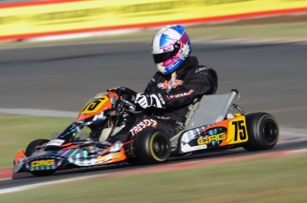 Kel Treseder will start from pole position for the opening final of Pro Gearbox in Ipsiwch tomorrow. Pic: photowagon.com.au