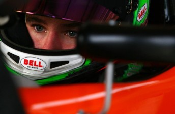 thumb Cam Waters in the Mygale at Mallala today. Note the helmet borrowed from former karting and Formula Ford rival Nick Foster.