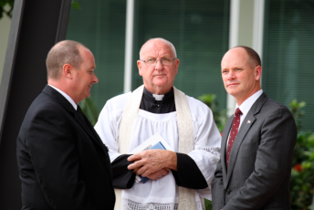 Reverend Stephen Peach, Father Harry Reuss and Premier Campbell Newman