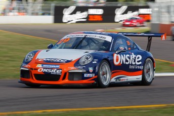 MIchael Patrizi wins the opening race in the Carrera Cup