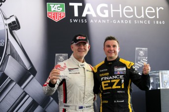 Russell (right) took pole while Smollen was best in the Tag Heuer Carrera Challenge