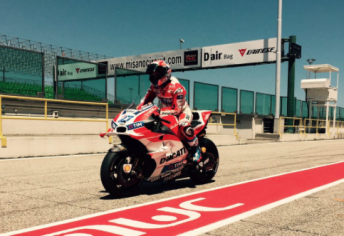 Casey Stoner in action at Misano