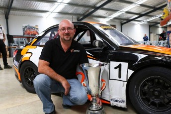 Darren Chamberlin celebrates Aussie Racing Cars title