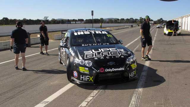 Chaz Mostert heads out on track in the Super Black Falcon