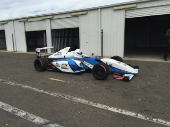 Kiwi teenager Taylor Cockerton has shown promise in a shakedown test of a Formula 4 at Winton recently 