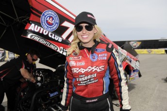 Courtney Force assumed the Funny Car Championship lead