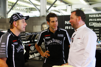 Darren Cox speaking with Todd and Rick Kelly at the Clipsal 500