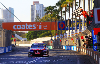 Craig Lowndes takes the chequered flag to win Race 30