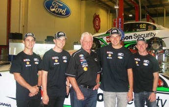 Dick Johnson flanked by his full endurance squad