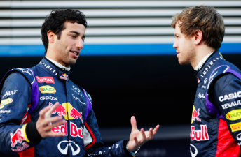 Ricciardo and Vettel during pre-season testing