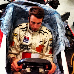 James Davison undertakes a seat fitting with Dale Coyne