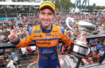 Will Davison with the Race 30 trophy