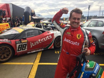 Grant Denyer celebrates victory at Sydney Motorsport Park