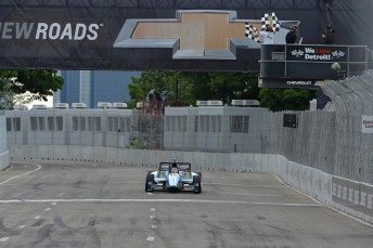 Simon Pagenaud scoring his maiden IndyCar win in Detroit last year