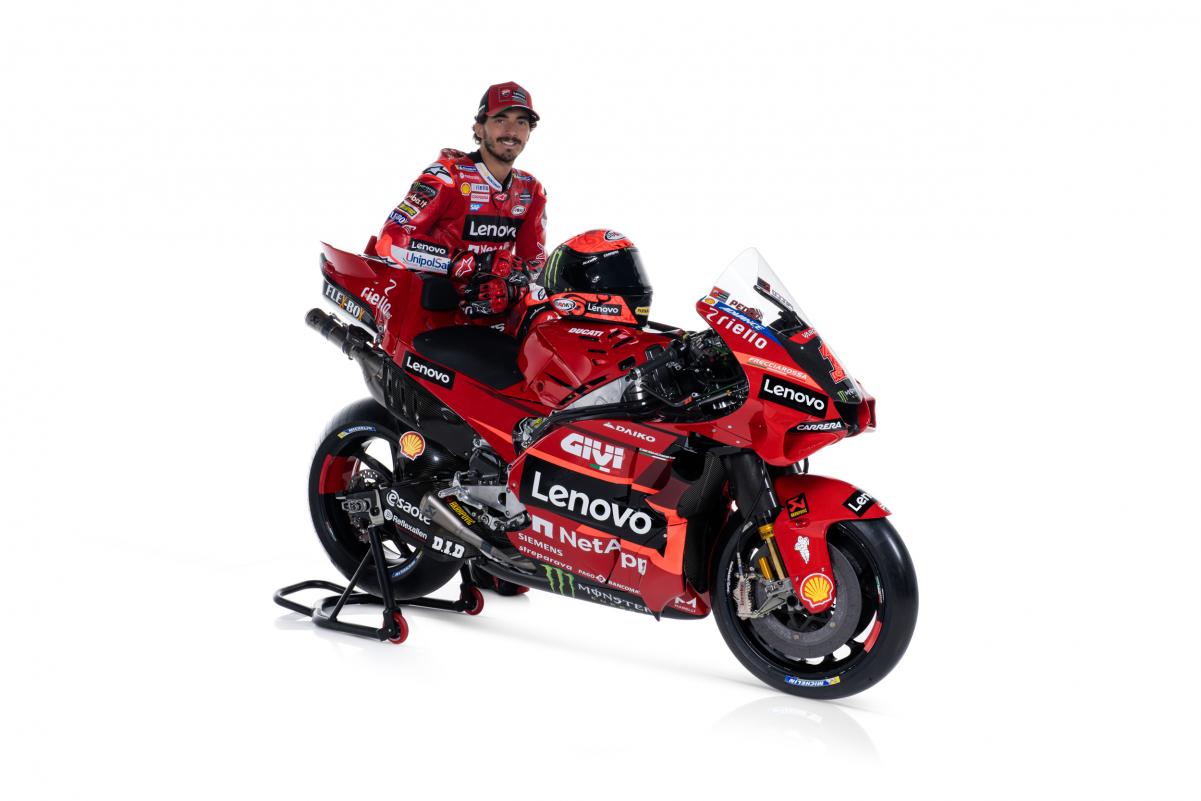 Bagnaia with the 2023 Ducati Team livery