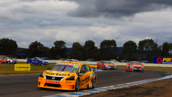 James Moffat's Nissan leads the Mercedes entries of Maro Engel and Tim Slade at Winton 