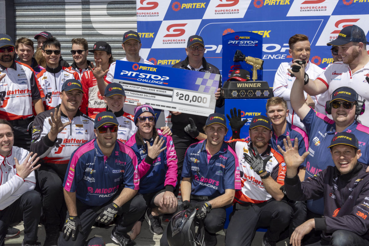 BJR celebrates five in a row, and a one-two in 2023, in the Pirtek Pit Stop Challenge. Image: Supplied