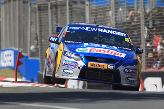 Mark Winterbottom dodges a kerb at the Armor All Gold Coast 600