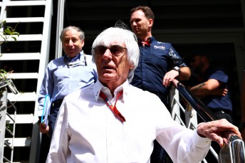 Bernie Ecclestone, Jean Todt and Christian Horner following today